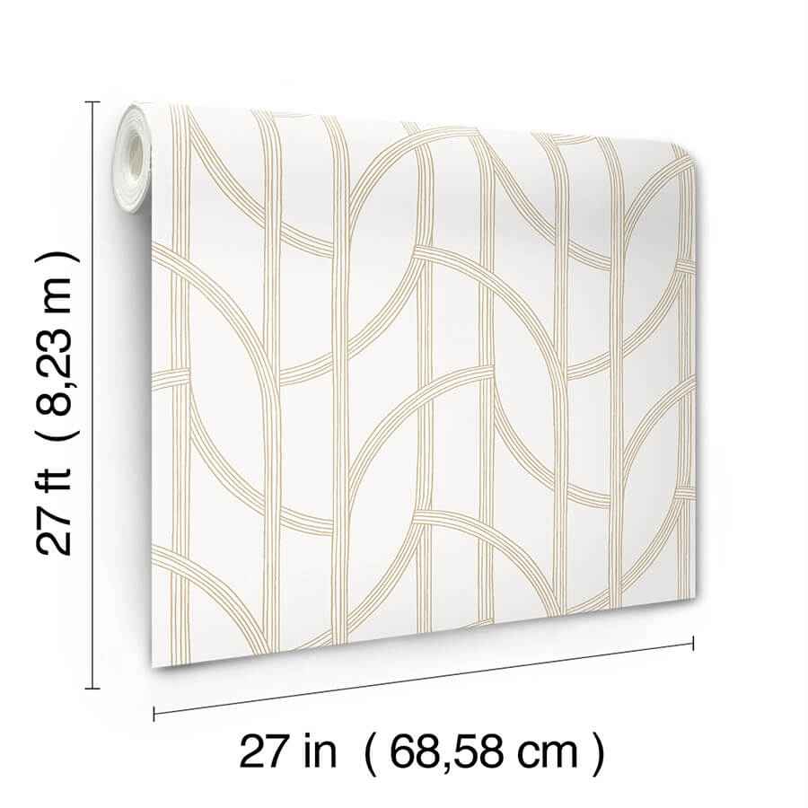Salvo Gold Curved Contours Wallpaper - York Wallcoverings - 4172-82008 - York Wallcoverings Wallpaper