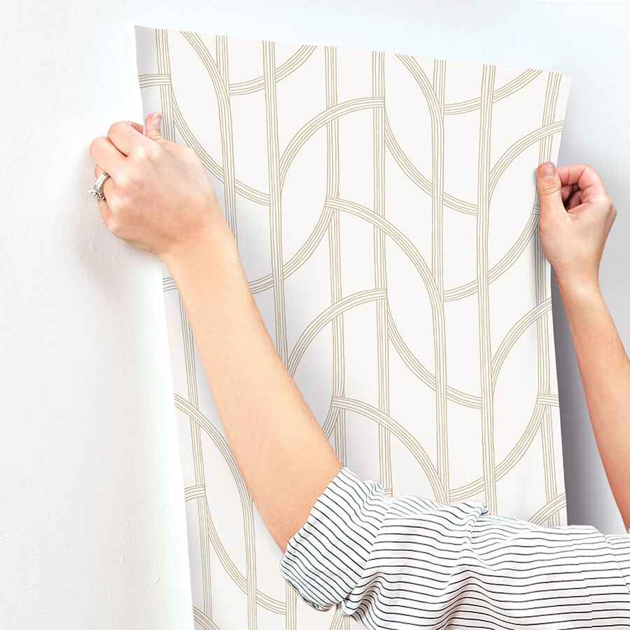 Salvo Gold Curved Contours Wallpaper - York Wallcoverings - 4172-82008 - York Wallcoverings Wallpaper
