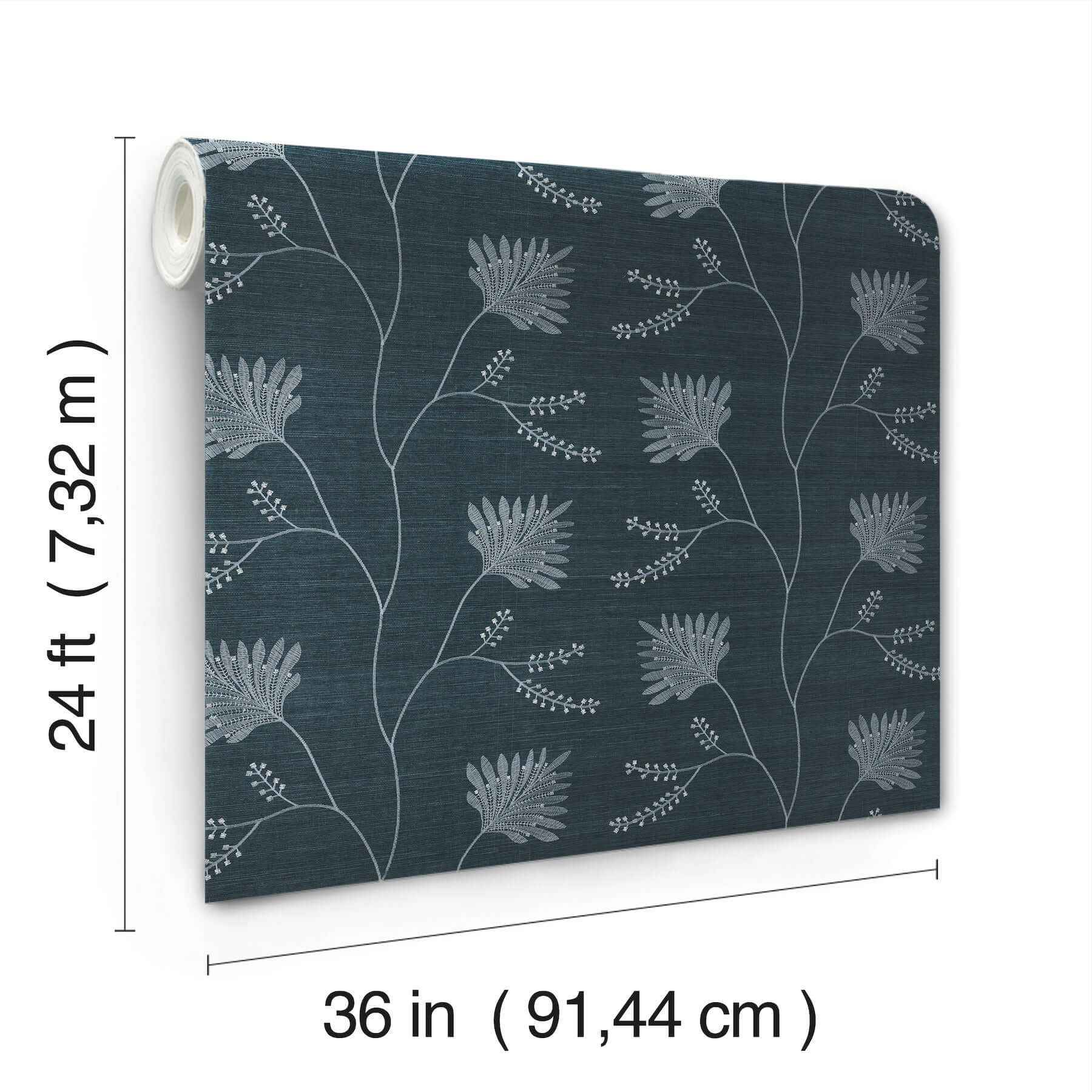 Laelynn Navy Wallpaper - York Wallcoverings - MX9608 - York Wallcoverings Wallpaper