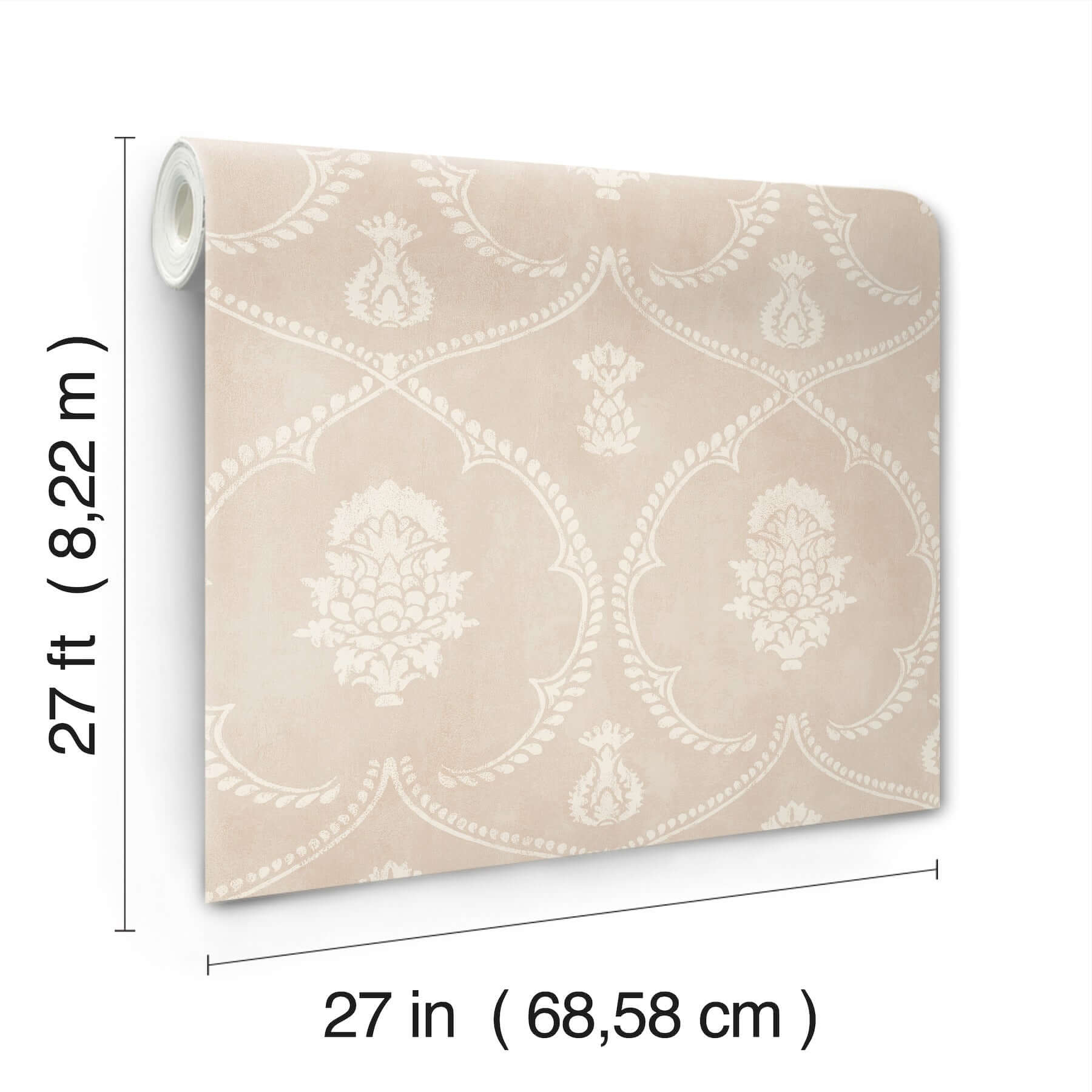 royal-damask-blush-wallpaper-york-wallcoverings-mx9646 - York Wallcoverings Wallpaper