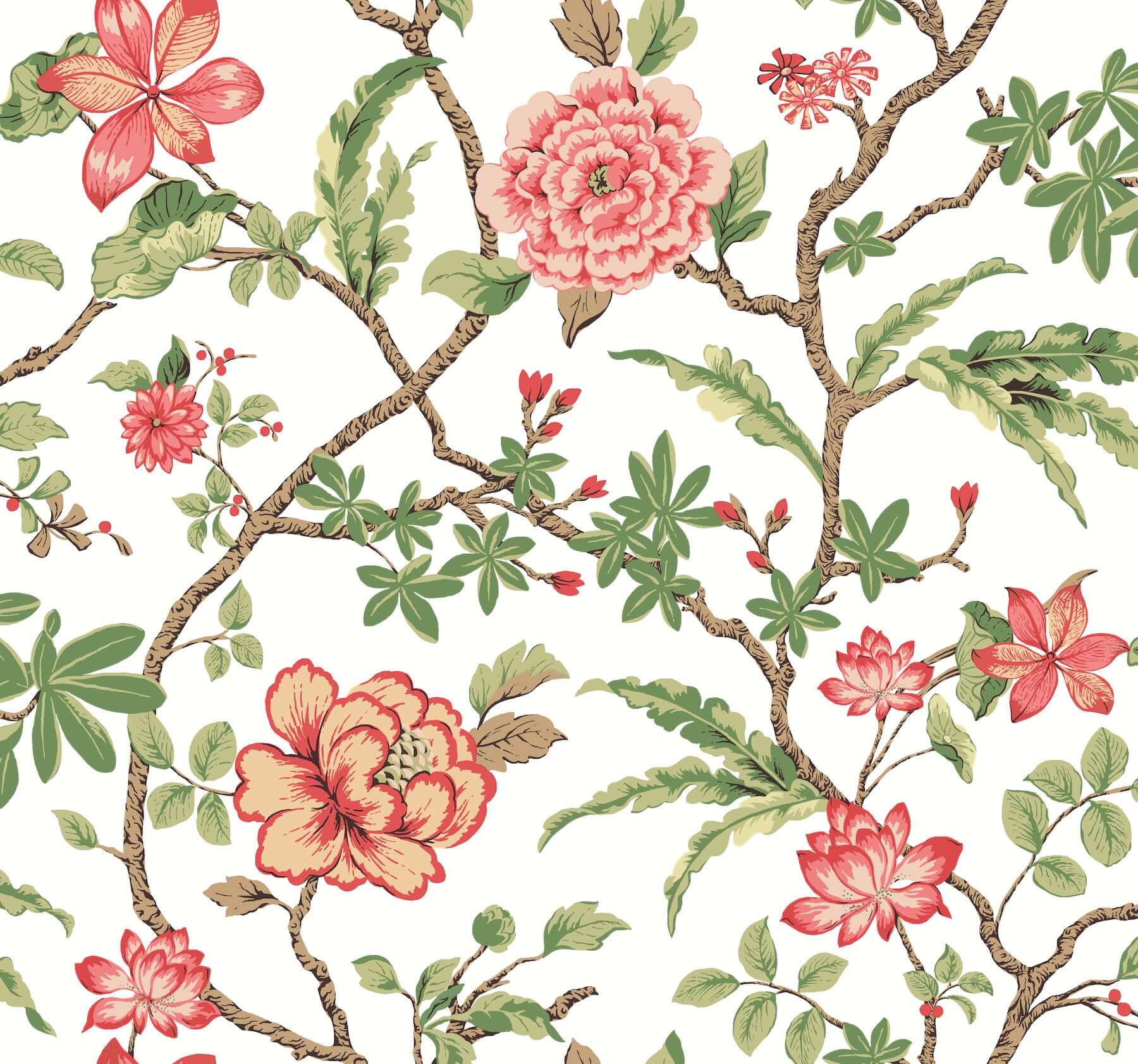 courtyard-botanical-rose-wallpaper-york-wallcoverings-mx9651 - York Wallcoverings Wallpaper