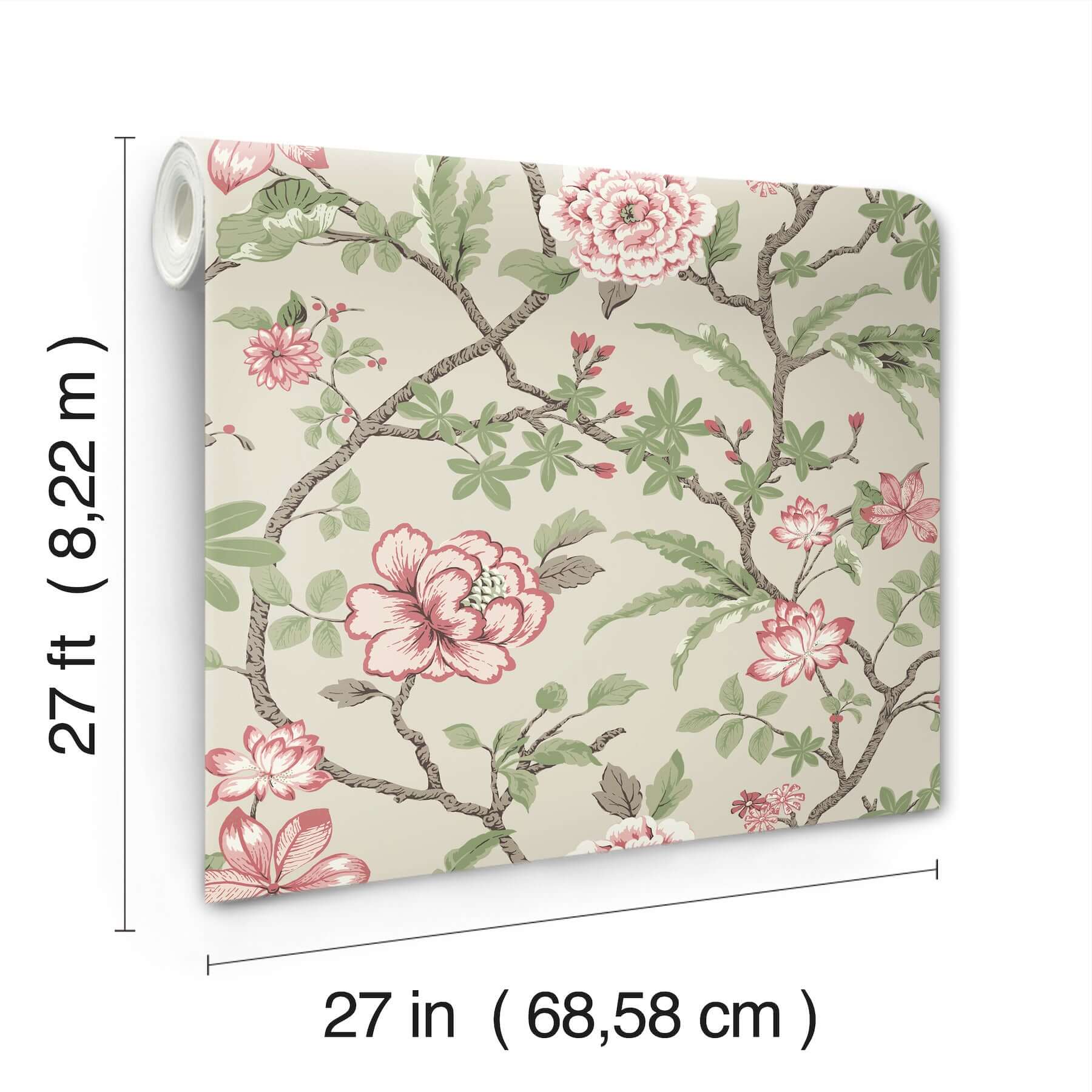 courtyard-botanical-pink-wallpaper-york-wallcoverings-mx9653 - York Wallcoverings Wallpaper