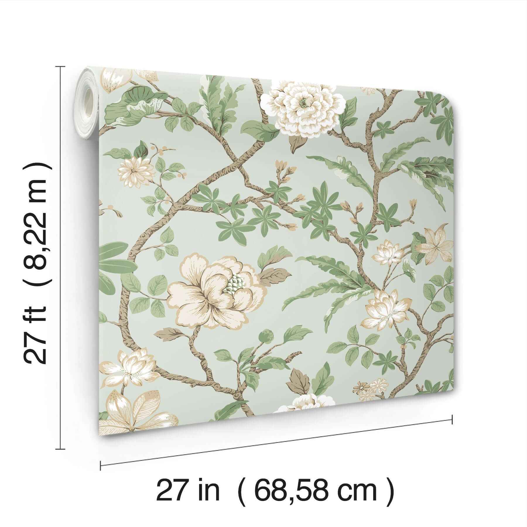 Courtyard Botanical Pale Blue Wallpaper - York Wallcoverings - MX9654 - York Wallcoverings Wallpaper