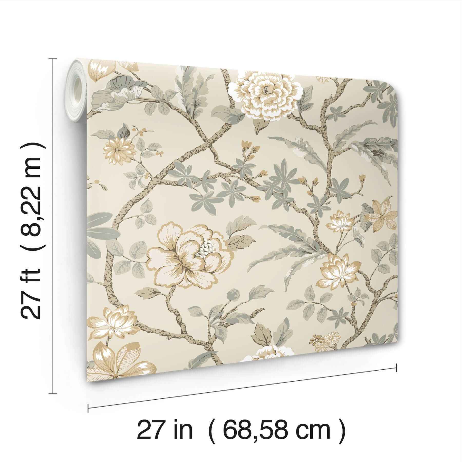 Courtyard Botanical Neutral Wallpaper - York Wallcoverings - MX9655 - York Wallcoverings Wallpaper