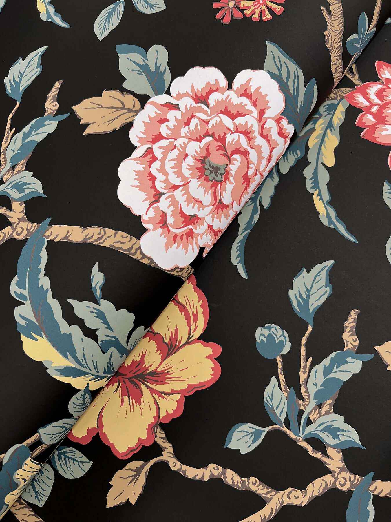 Courtyard Botanical Scarlet Wallpaper - York Wallcoverings - MX9656 - York Wallcoverings Wallpaper