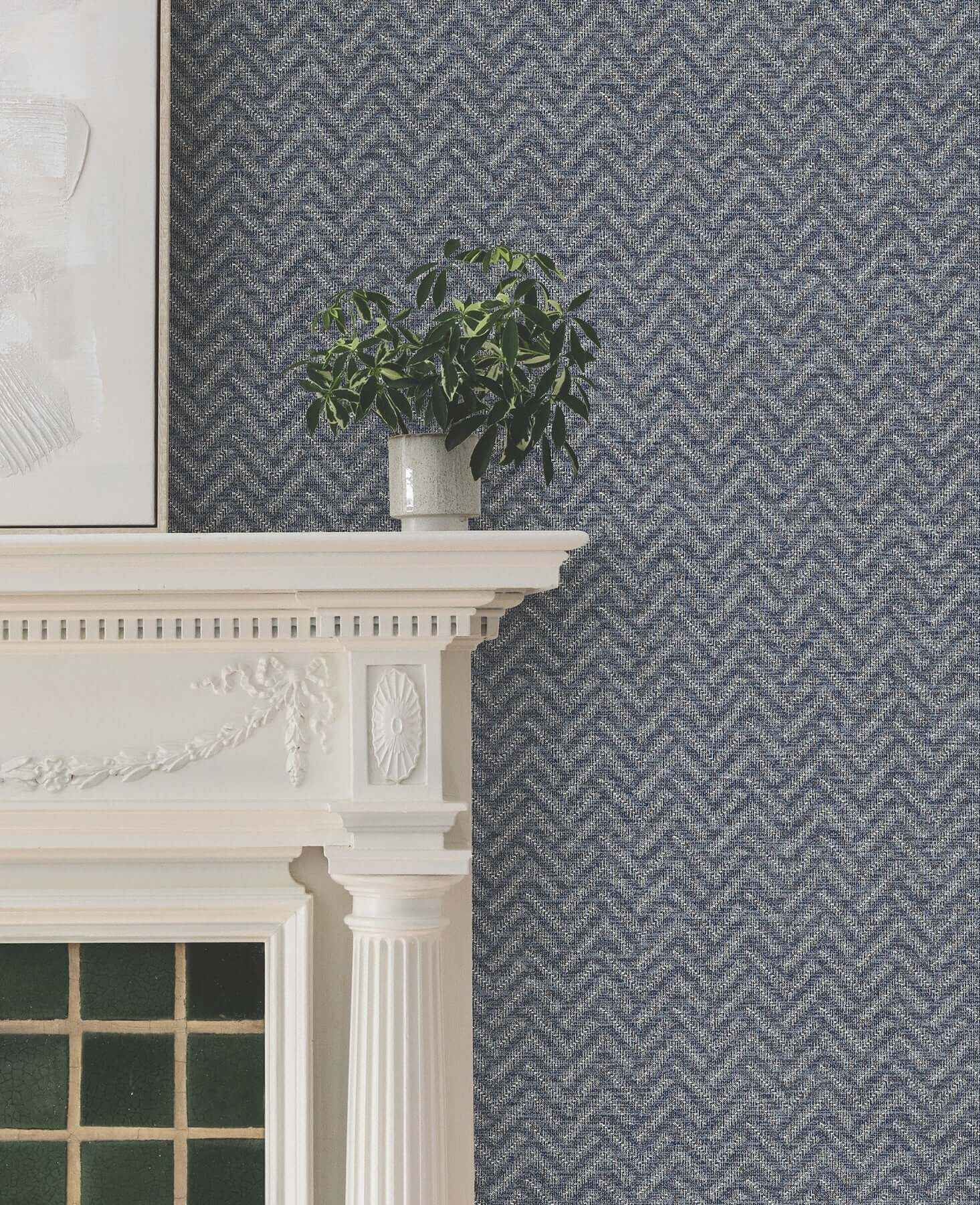 Regent Navy Wallpaper - York Wallcoverings - MX9675
