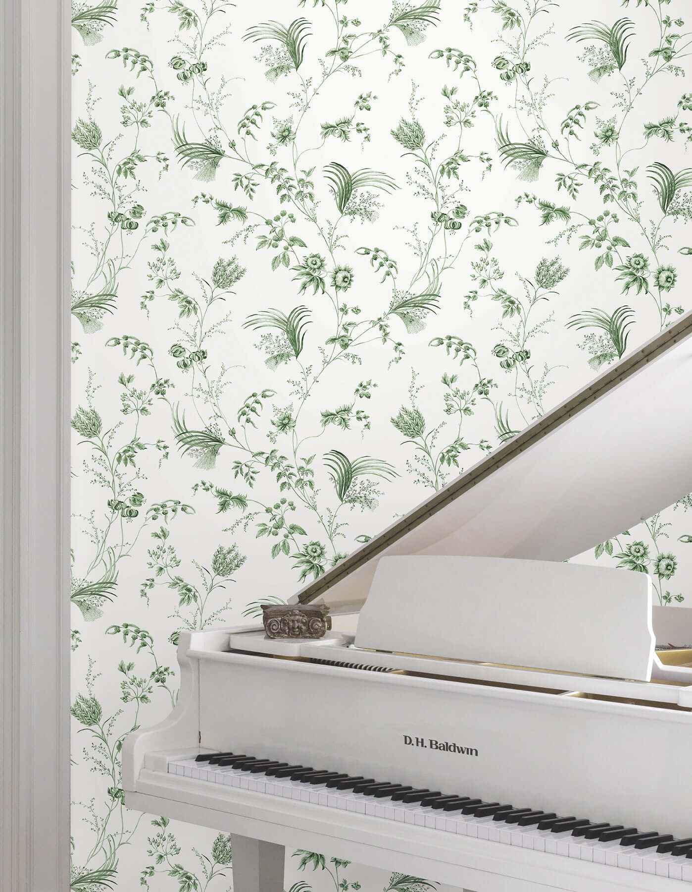 Floral Lace Green Wallpaper - York Wallcoverings - MX9680 - York Wallcoverings Wallpaper
