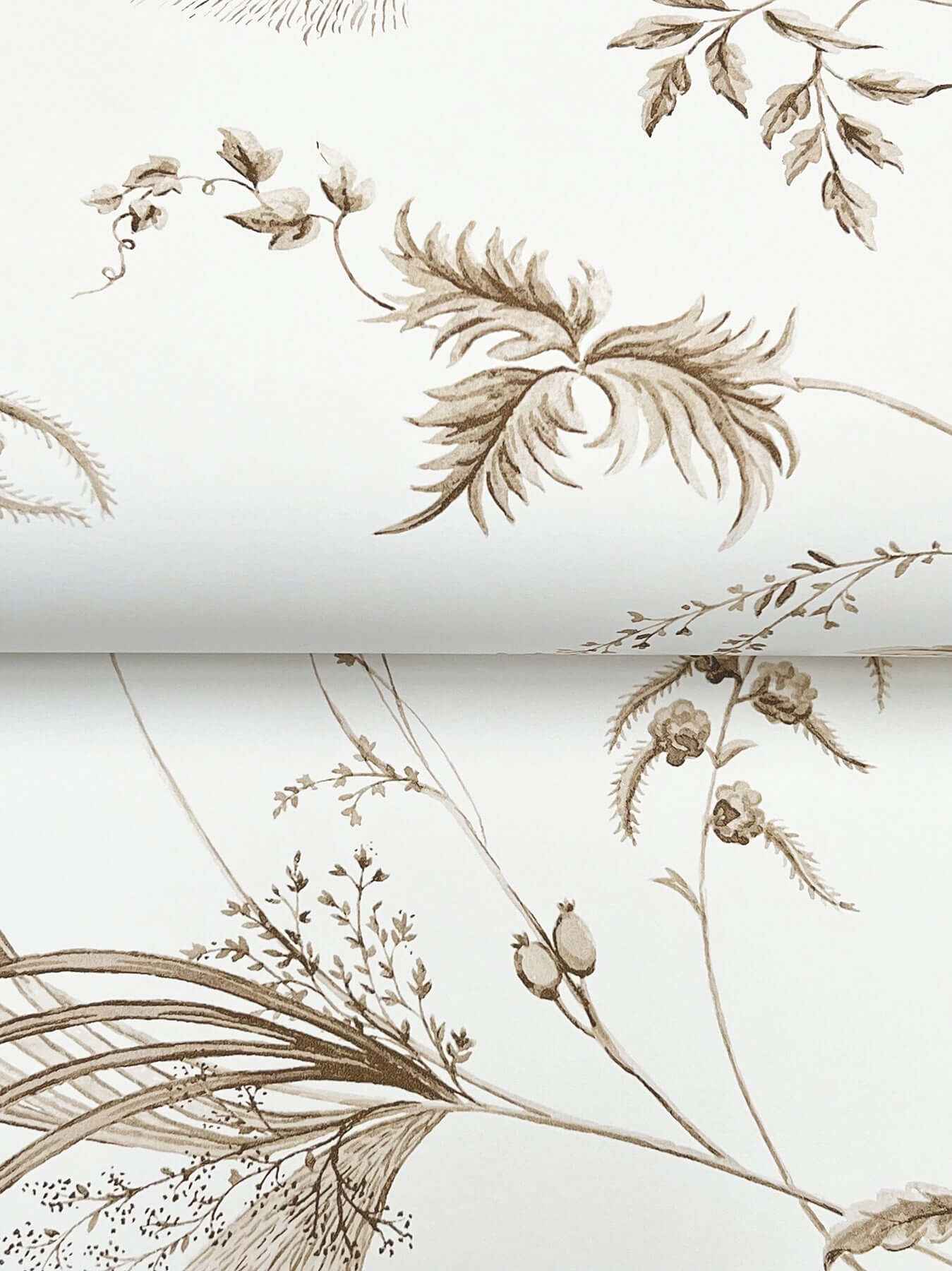 Floral Lace Taupe Wallpaper - York Wallcoverings - MX9681 - York Wallcoverings Wallpaper