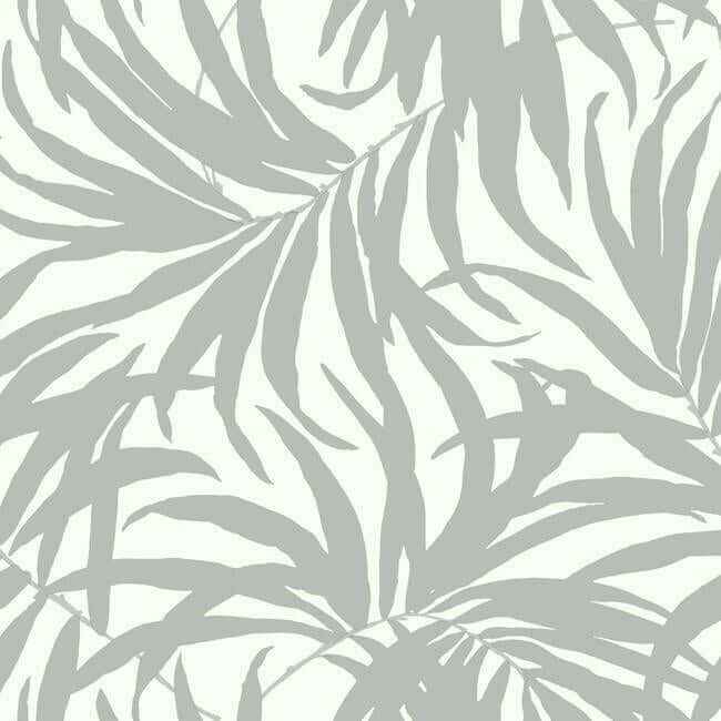 Bali Leaves Premium Peel Stick Wallpaper Grey Silver - York Wallcoverings - PSW1032RL