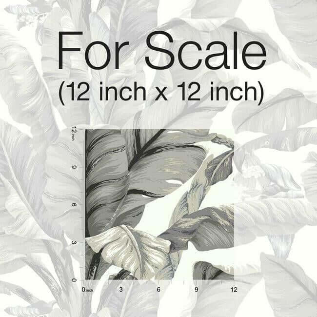 banana-leaf-premium-peel-stick-wallpaper-whiteblack-york-wallcoverings-psw1037rl - York Wallcoverings Wallpaper
