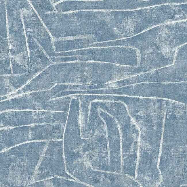 Urban Chalk Blue Peel & Stick Wallpaper - York Wallcoverings - PSW1232RL