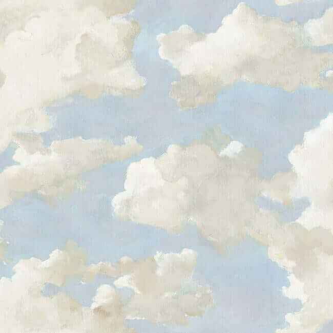 Clouds on Canvas Blue Peel & Stick Wallpaper - York Wallcoverings - PSW1079RL