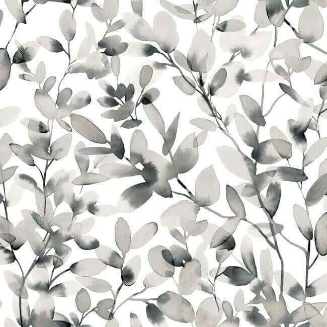 Botany Vines Grey Peel & Stick Wallpaper - York Wallcoverings - PSW1086RL