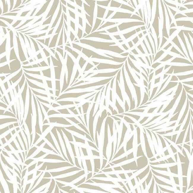 Oahu Fronds Off White Peel & Stick Wallpaper - York Wallcoverings - PSW1147RL