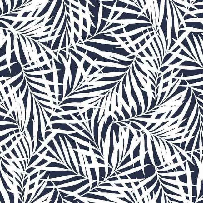 Oahu Fronds Blue Peel & Stick Wallpaper - York Wallcoverings - PSW1146RL