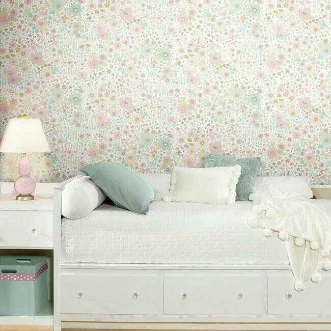 Posey Sidewall Pastel Peel & Stick Wallpaper - York Wallcoverings - PSW1186RL