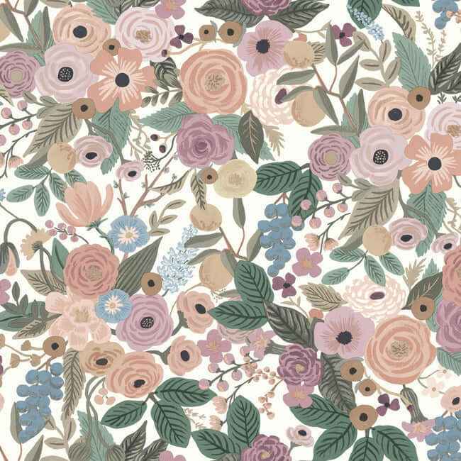 Garden Party Blush Multi Peel & Stick Wallpaper - York Wallcoverings - PSW1483RL