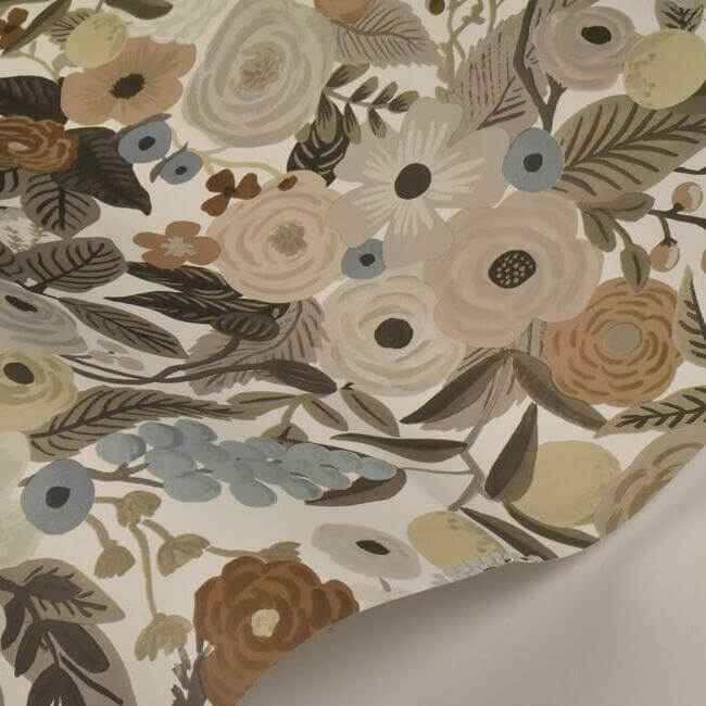 Garden Party Off White & Brown Peel & Stick Wallpaper - York Wallcoverings - PSW1202RL - York Wallcoverings Wallpaper