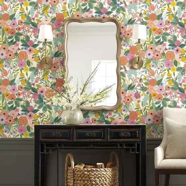 Garden Party Rose Peel & Stick Wallpaper - York Wallcoverings - PSW1200RL - York Wallcoverings Wallpaper