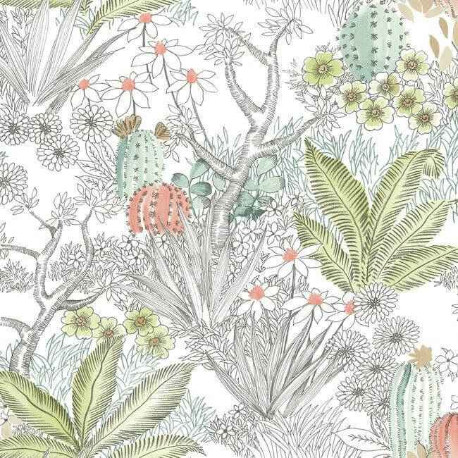Flowering Desert Grey Peel & Stick Wallpaper - York Wallcoverings - PSW1213RL
