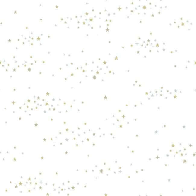 starlight-star-bright-premium-peel-stick-wallpaper-silvergoldglint-york-wallcoverings-psw1204rl - York Wallcoverings Wallpaper