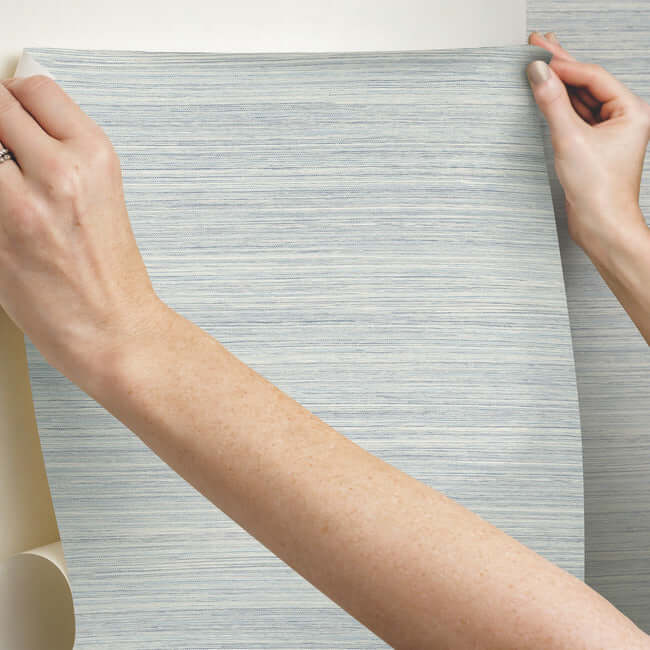 cattail-weave-blue-peel-stick-wallpaper-york-wallcoverings-psw1281rl - York Wallcoverings Wallpaper