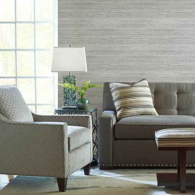 Cattail Weave Grey Peel & Stick Wallpaper - York Wallcoverings - PSW1280RL - York Wallcoverings Wallpaper
