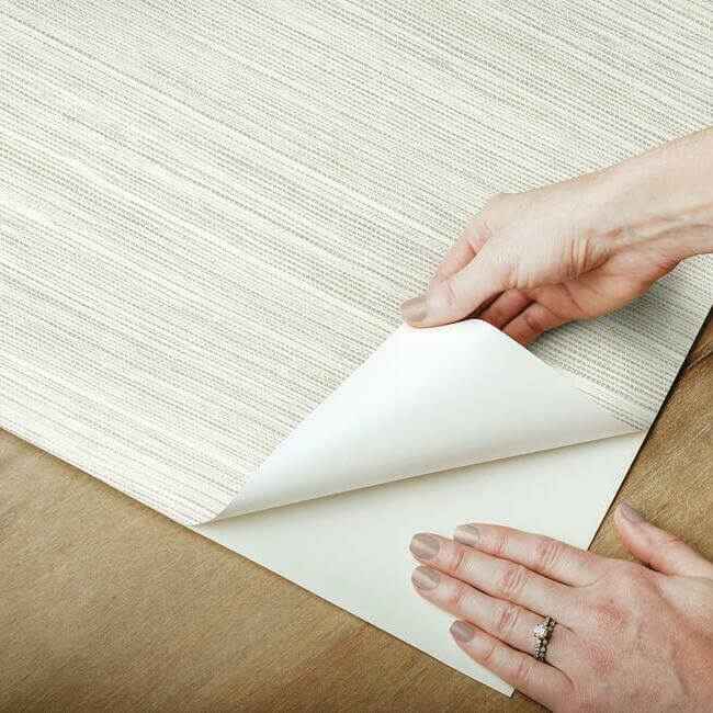 Cattail Weave White Peel & Stick Wallpaper - York Wallcoverings - PSW1279RL - York Wallcoverings Wallpaper