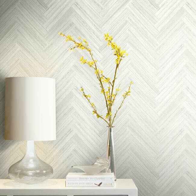 Hermosa Herringbone Beige Peel & Stick Wallpaper - York Wallcoverings - PSW1287RL