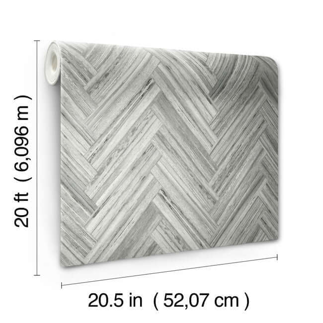 hermosa-herringbone-grey-peel-stick-wallpaper-york-wallcoverings-psw1288rl - York Wallcoverings Wallpaper