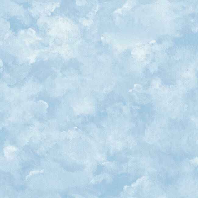 Atrium Clouds Blue Peel & Stick Wallpaper - York Wallcoverings - PSW1211RL