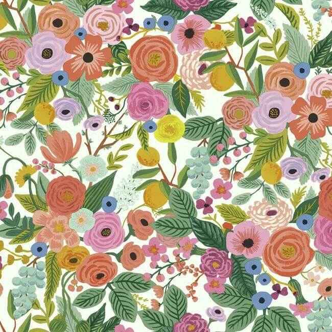 Garden Party Coral & Orange Wallpaper - York Wallcoverings - RI5119