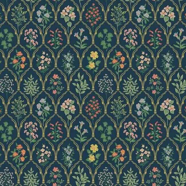 Hawthorne Navy Wallpaper - York Wallcoverings - RI5129