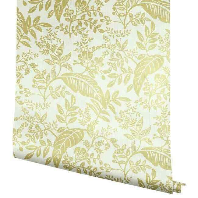 Canopy Gold & White Wallpaper - York Wallcoverings - RI5138 - York Wallcoverings Wallpaper