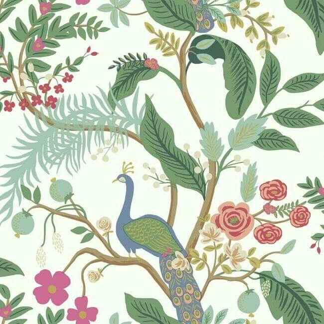 Peacock Periwinkle Wallpaper - York Wallcoverings - RI5174