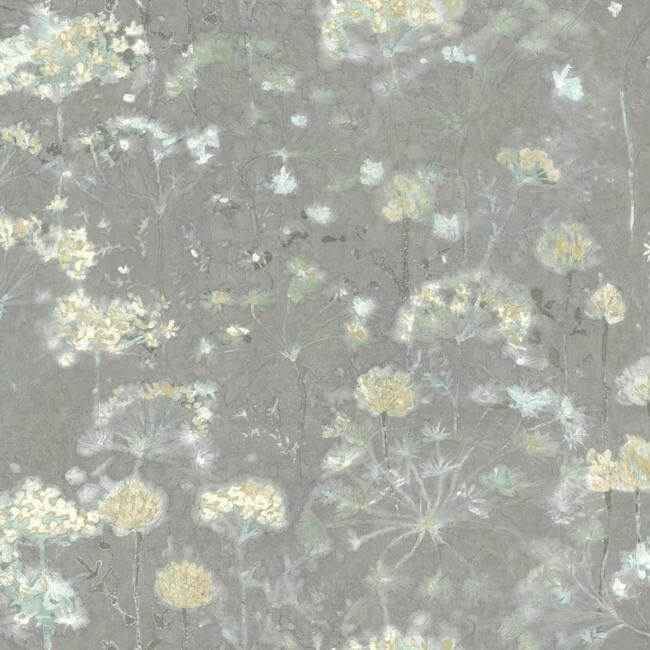 Botanical Fantasy Grey Wallpaper - York Wallcoverings - NA0541 - York Wallcoverings Wallpaper