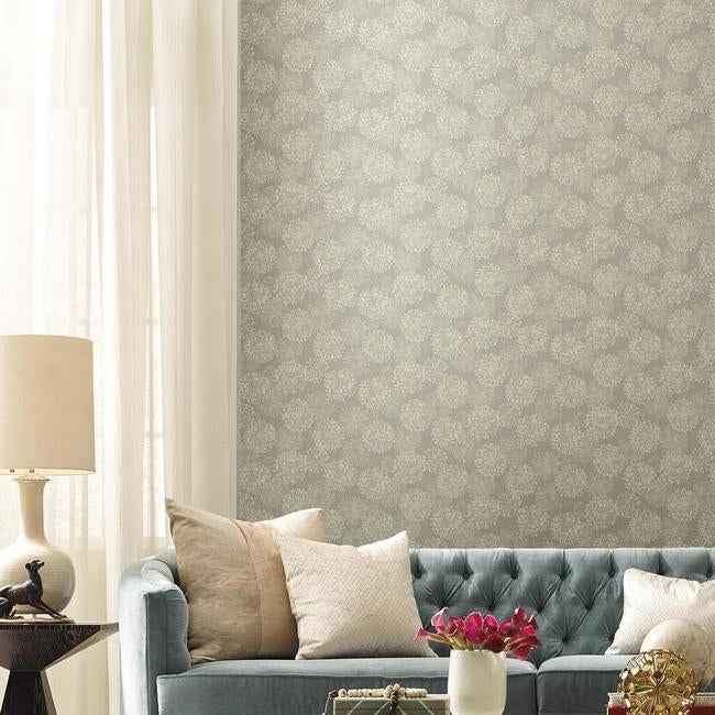 Grandeur Silver Wallpaper - York Wallcoverings - NA0580 - York Wallcoverings Wallpaper