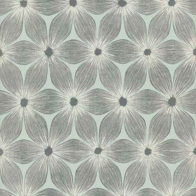 Everlasting Blue & Silver Wallpaper - York Wallcoverings - CI2303 - York Wallcoverings Wallpaper
