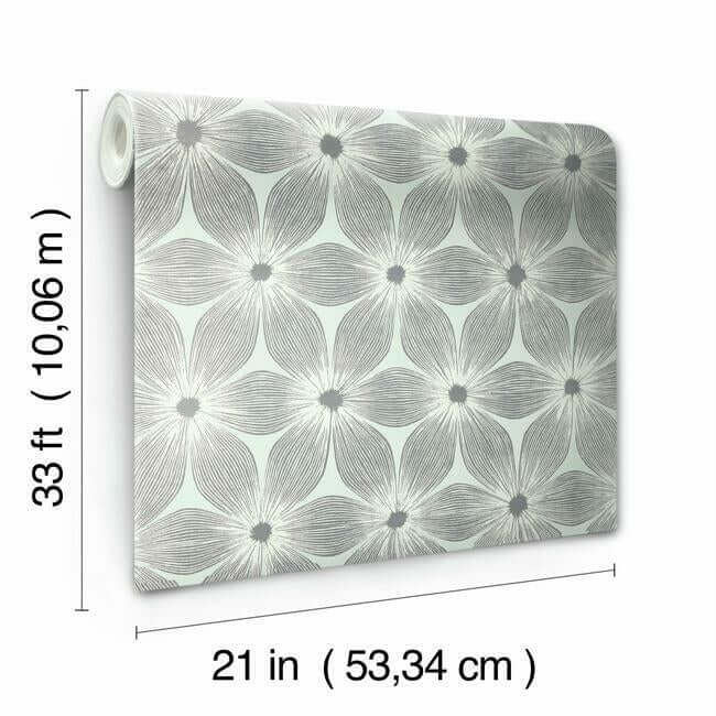 everlasting-blue-silver-wallpaper-york-wallcoverings-ci2303 - York Wallcoverings Wallpaper