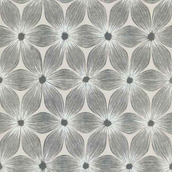 Everlasting White & Silver Wallpaper - York Wallcoverings - CI2302