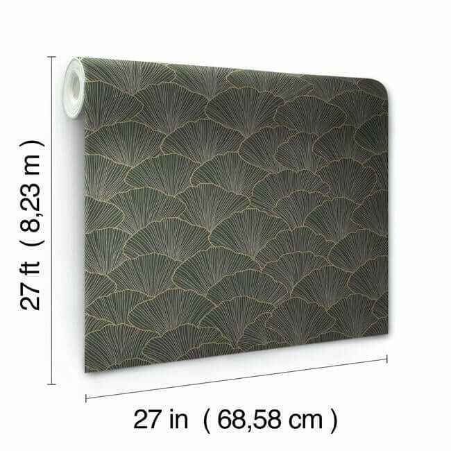 Luminous Gingko Grey Wallpaper - York Wallcoverings - CI2336 - York Wallcoverings Wallpaper