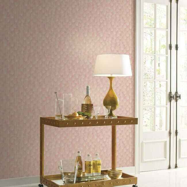 Luminous Gingko Coral Wallpaper - York Wallcoverings - CI2334