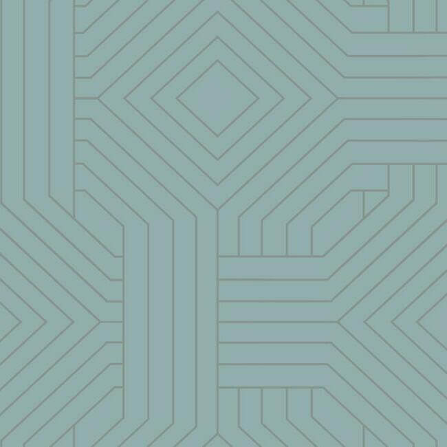 diverging-diamonds-blue-wallpaper-york-wallcoverings-ci2372 - York Wallcoverings Wallpaper