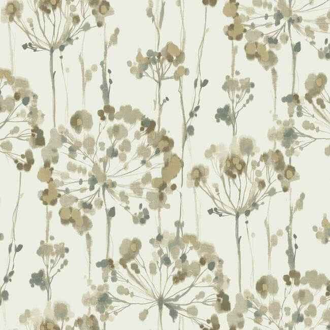 Flourish Taupe Metallic Wallpaper - York Wallcoverings - CN2103 - York Wallcoverings Wallpaper