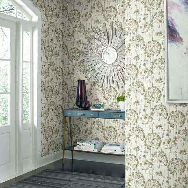 Flourish Taupe Metallic Wallpaper - York Wallcoverings - CN2103 - York Wallcoverings Wallpaper