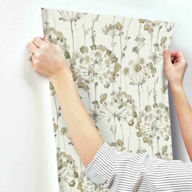 Flourish Taupe Metallic Wallpaper - York Wallcoverings - CN2103 - York Wallcoverings Wallpaper