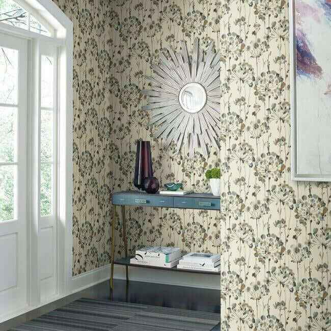 Flourish Teal Wallpaper - York Wallcoverings - CN2100 - York Wallcoverings Wallpaper