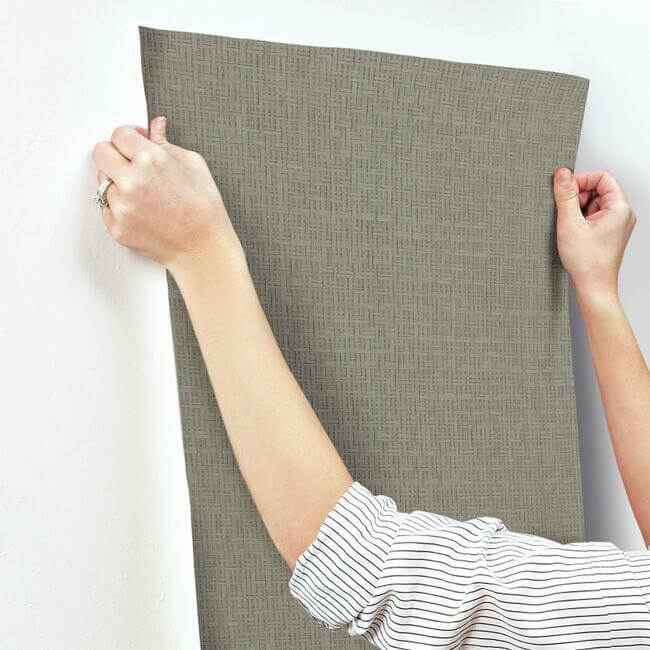 Tatami Weave Dark Grey Wallpaper - York Wallcoverings - OG0524 - York Wallcoverings Wallpaper