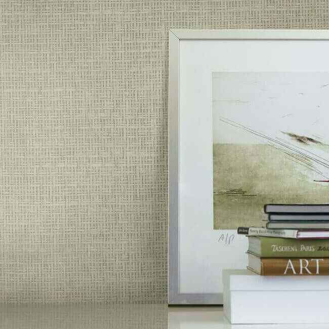 Tatami Weave Grey & Taupe Wallpaper - York Wallcoverings - OG0527 - York Wallcoverings Wallpaper