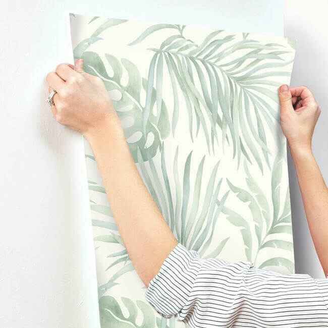 Paradise Palm Light Green Wallpaper - York Wallcoverings - SO2452 - York Wallcoverings Wallpaper